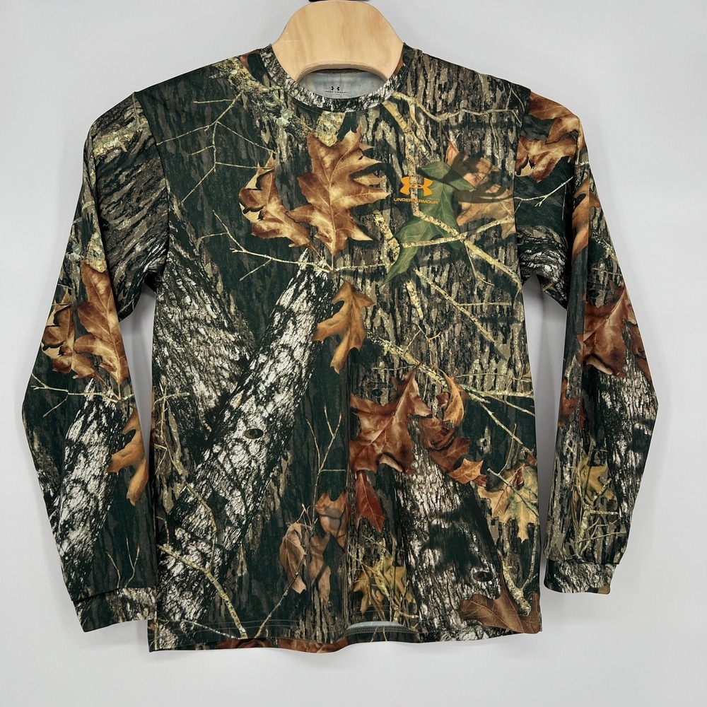 Under Armour Hunting Performance Shirt Men Medium Mossy Oak Break Up Long Sleeve